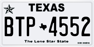 TX license plate BTP4552