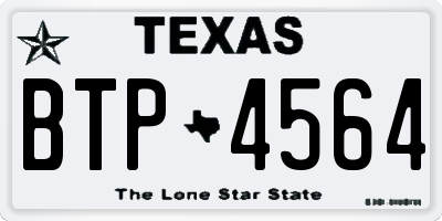 TX license plate BTP4564