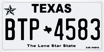 TX license plate BTP4583