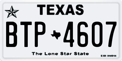 TX license plate BTP4607