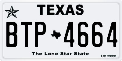 TX license plate BTP4664