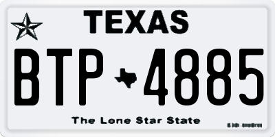TX license plate BTP4885