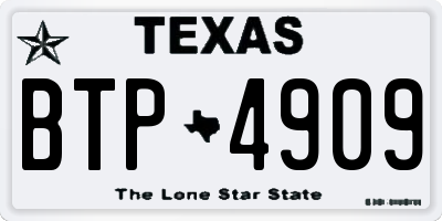 TX license plate BTP4909