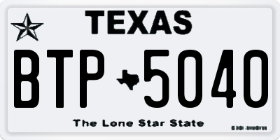TX license plate BTP5040