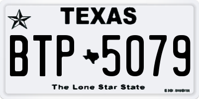 TX license plate BTP5079