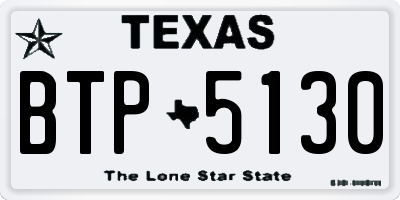 TX license plate BTP5130