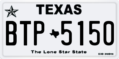 TX license plate BTP5150