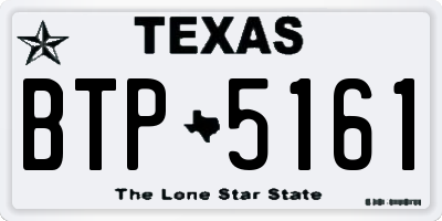 TX license plate BTP5161
