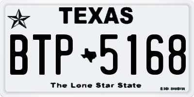 TX license plate BTP5168