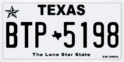 TX license plate BTP5198