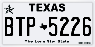 TX license plate BTP5226