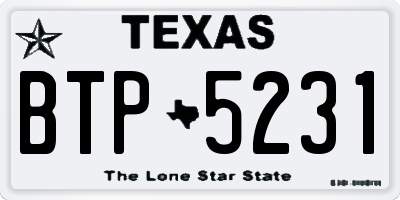 TX license plate BTP5231