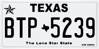 TX license plate BTP5239