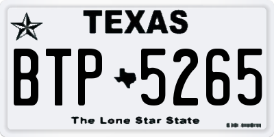 TX license plate BTP5265