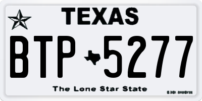 TX license plate BTP5277