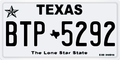 TX license plate BTP5292