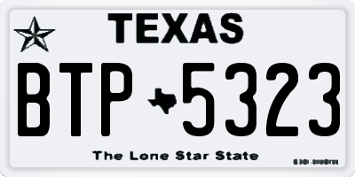TX license plate BTP5323