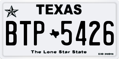 TX license plate BTP5426