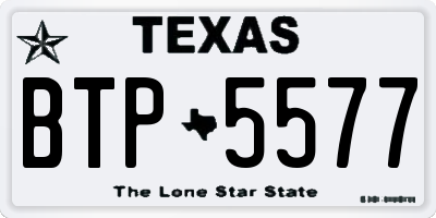 TX license plate BTP5577