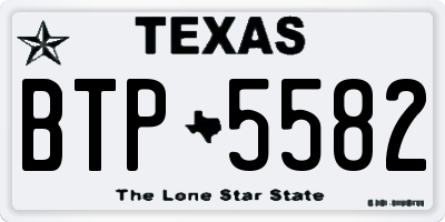 TX license plate BTP5582