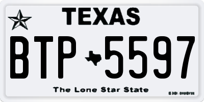 TX license plate BTP5597