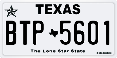 TX license plate BTP5601