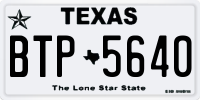TX license plate BTP5640