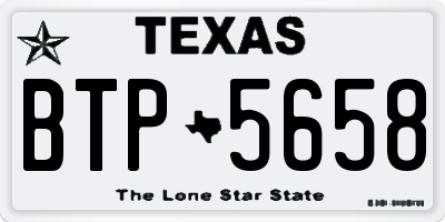 TX license plate BTP5658