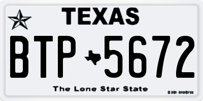 TX license plate BTP5672
