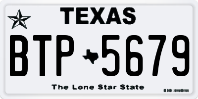 TX license plate BTP5679
