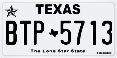 TX license plate BTP5713