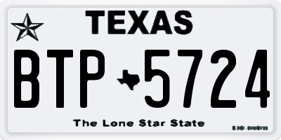 TX license plate BTP5724