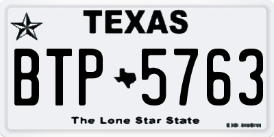 TX license plate BTP5763