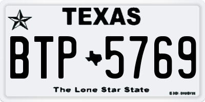 TX license plate BTP5769