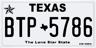 TX license plate BTP5786