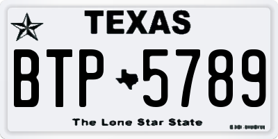 TX license plate BTP5789