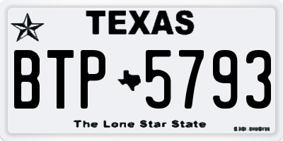 TX license plate BTP5793