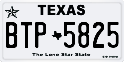 TX license plate BTP5825