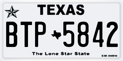 TX license plate BTP5842