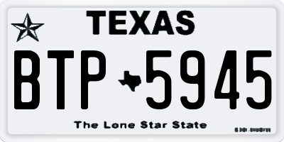 TX license plate BTP5945