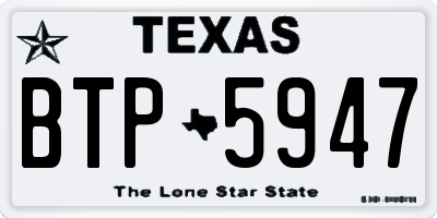 TX license plate BTP5947