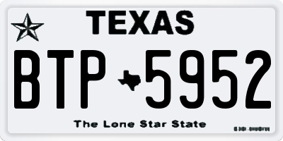 TX license plate BTP5952