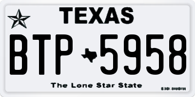 TX license plate BTP5958