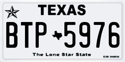 TX license plate BTP5976