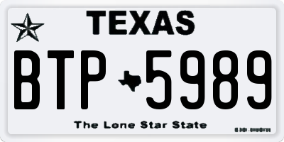 TX license plate BTP5989