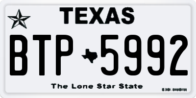 TX license plate BTP5992