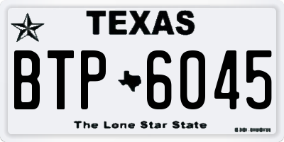 TX license plate BTP6045
