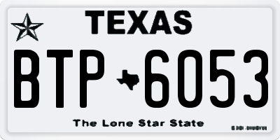 TX license plate BTP6053