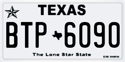 TX license plate BTP6090