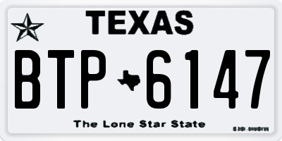TX license plate BTP6147